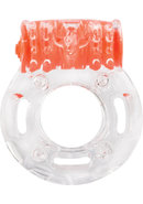 Color Pop Quickie Screaming O Plus Vibrating Ring Silicone Cock Ring - Orange