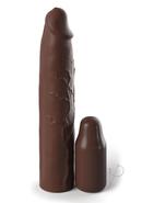 Fantasy X-tensions Elite Silicone 9in Sleeve With 3in Plug - Chocolate